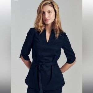 Black Short Sleeve Scrub Top size 44 XS